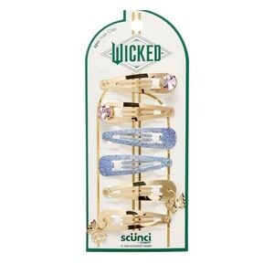 scunci Gold and Blue Hair Clips Set